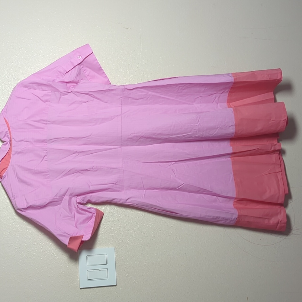 Isaac Mizrahi Pink and Coral Midi Cotton Dress - Picture 8 of 8